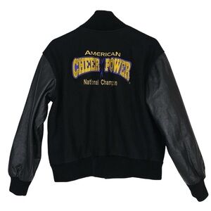 Dehen Youth Genuine Leather & Wool American Cheer Power National Champion Jacket